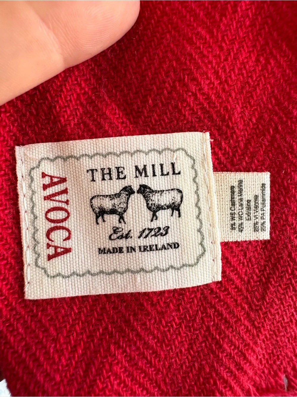 Avoca The Mill Wool Ireland Pink Orange Checkered Plaid Preppy Cozy Scatf Wrap
